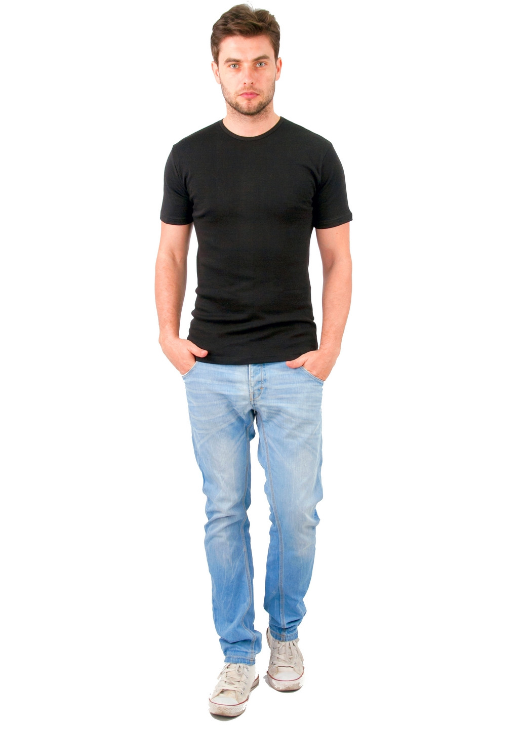 Черная футболка мужская Наталюкс 21-1302