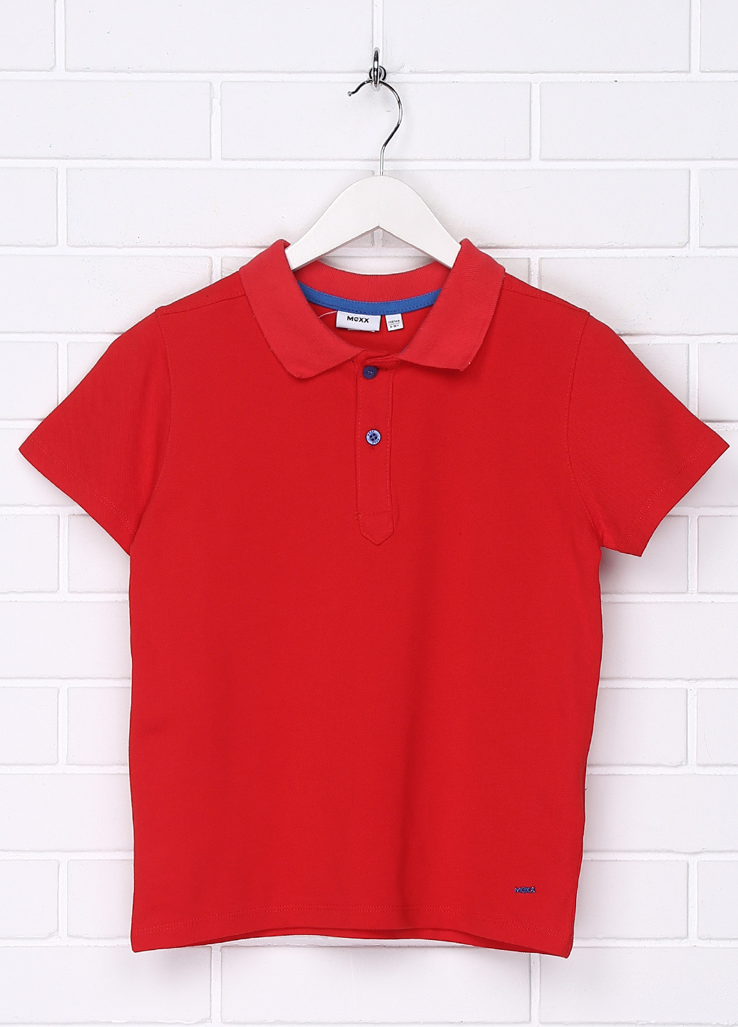 Красная детская футболка-поло для мальчика Мехх однотонная