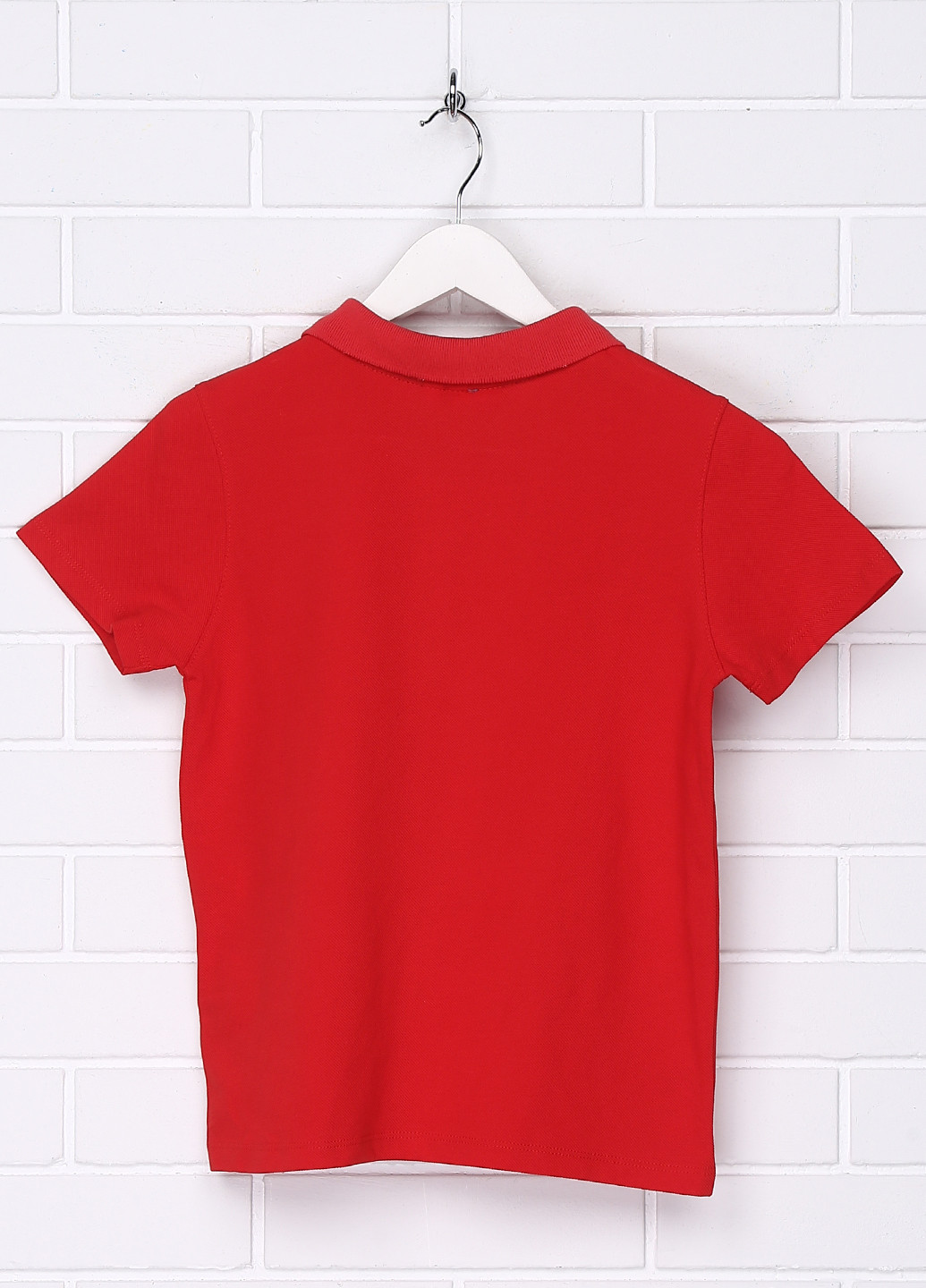 Красная детская футболка-поло для мальчика Мехх однотонная