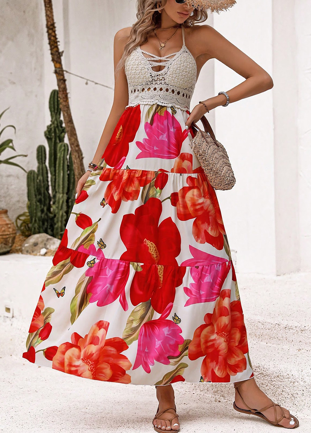 Летний женский сарафан SHEIN колор блок