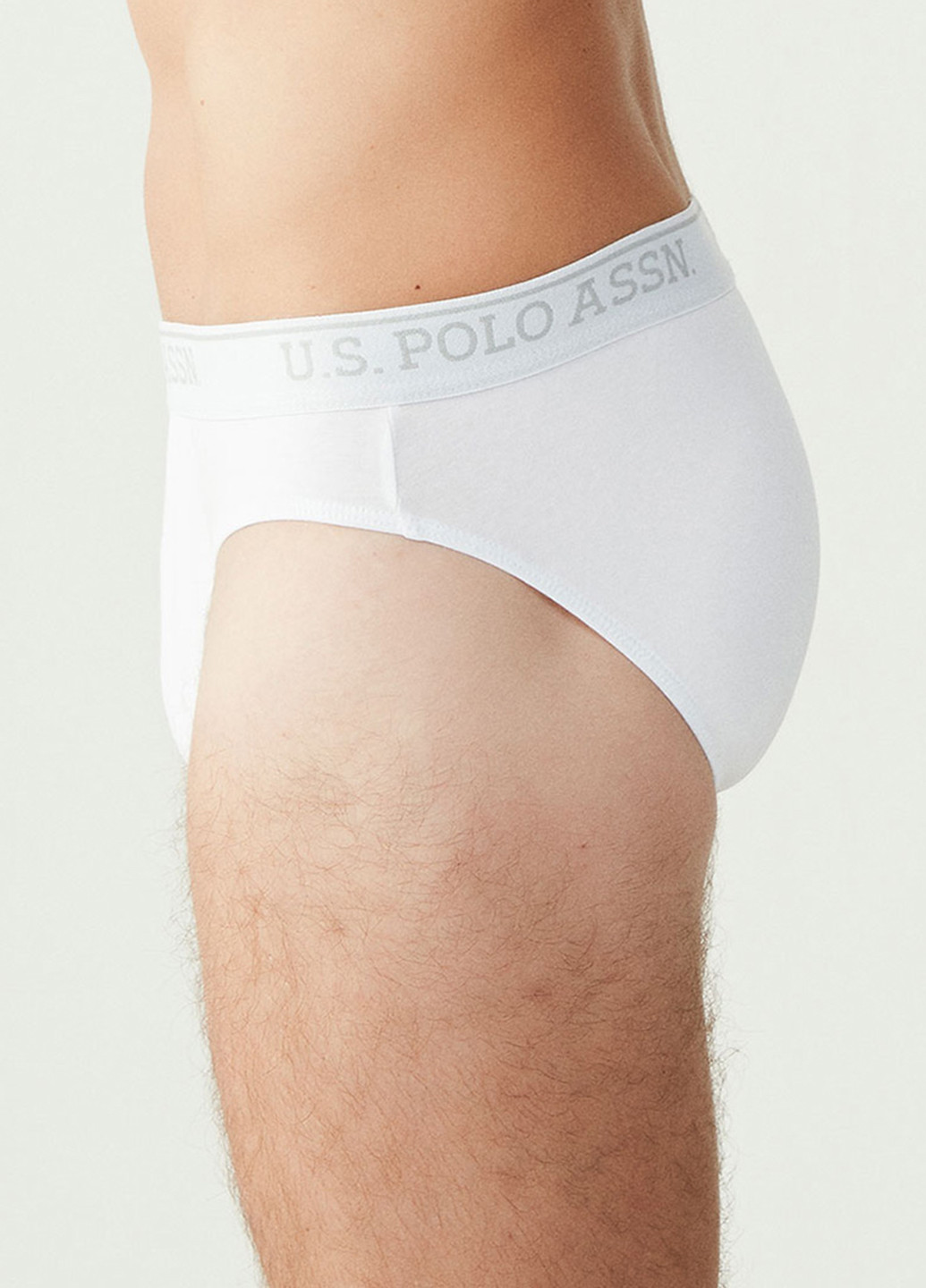 Труси (3 шт.) U.S. Polo Assn. плавки логотипи білі повсякденні бавовна