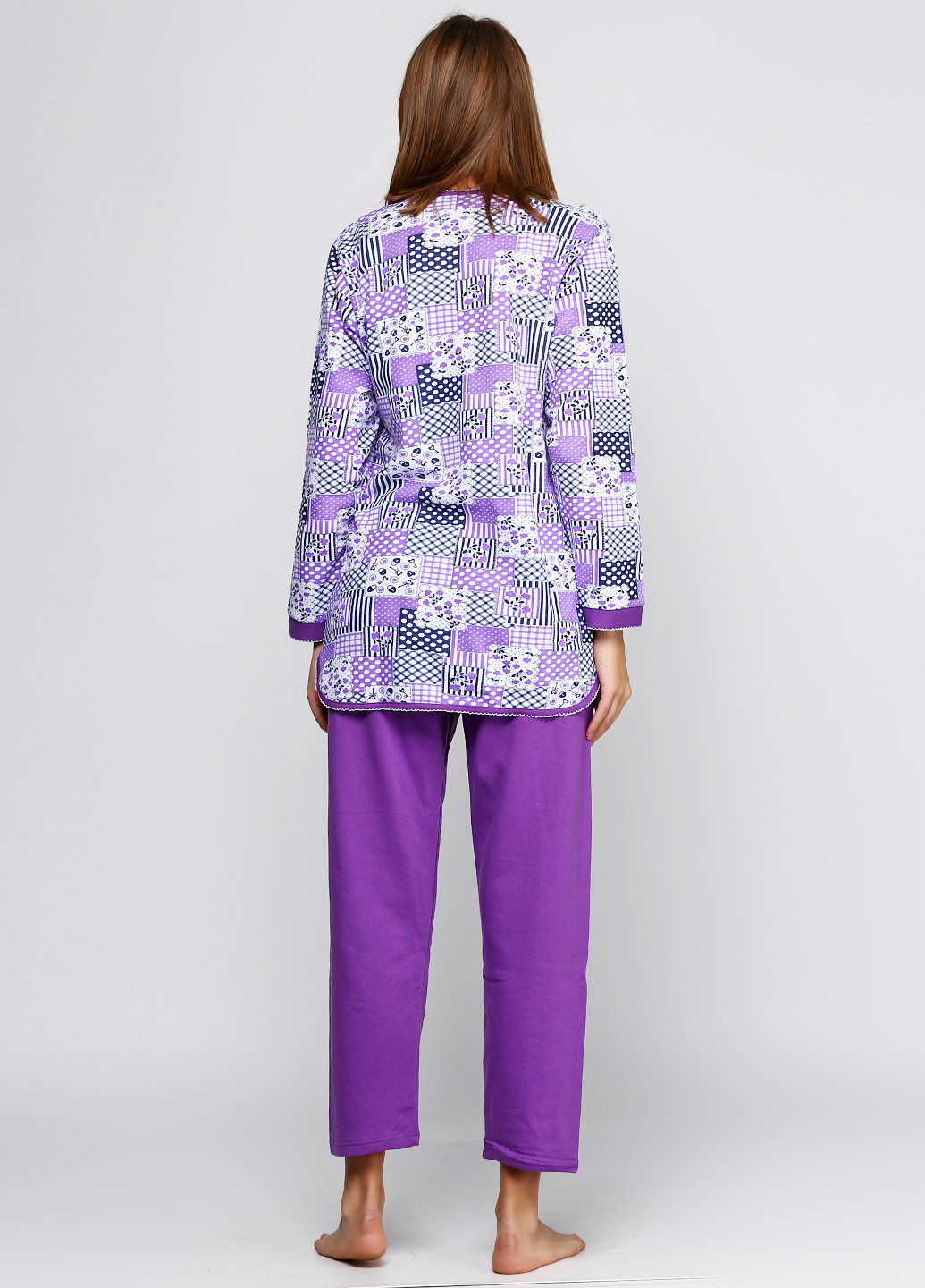 Фиолетовая всесезон пижама (лонгслив, брюки) Трикомир