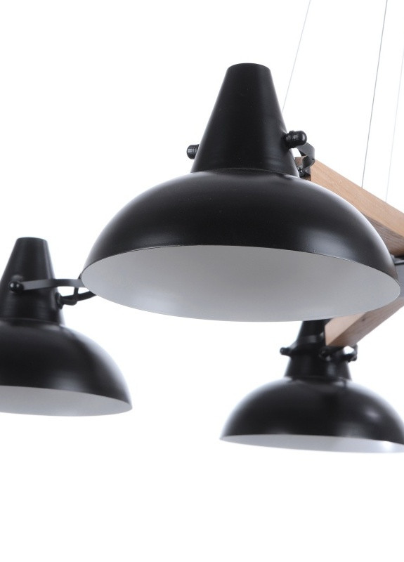 Люстра стельова лофт підвісна на 5 плафонів з дерева BL-129S/5 E14 BK Brille (253887916)