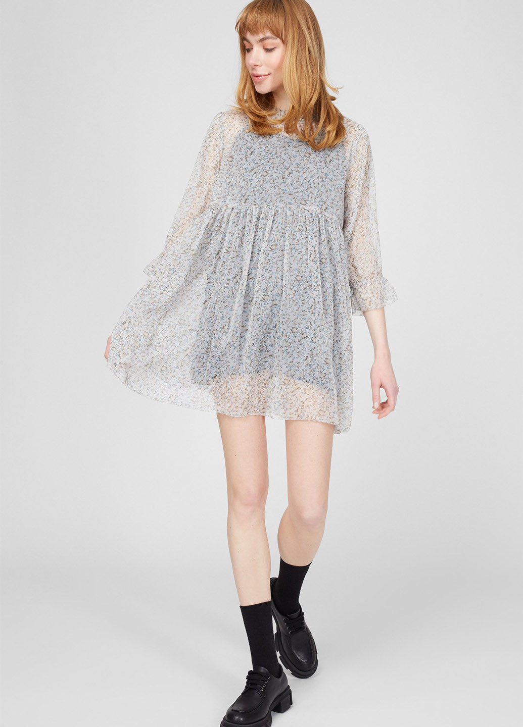 Молочна кежуал сукня кльош Pepe Jeans з квітковим принтом