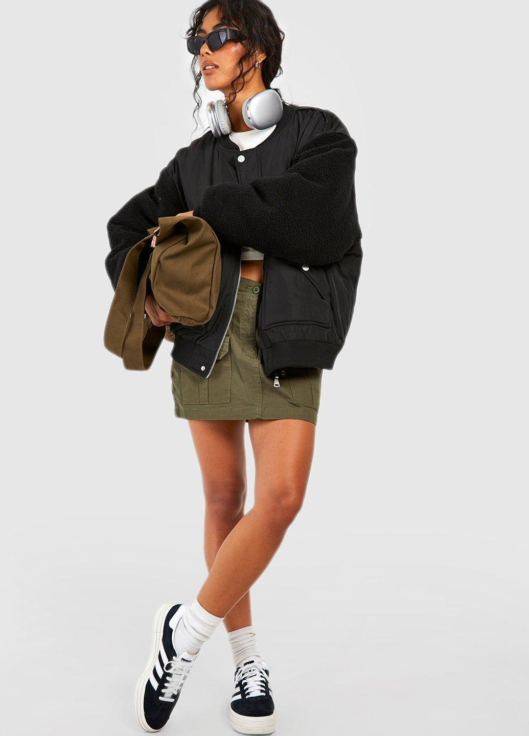 Бомбер Boohoo на молнии, на кнопках (311950356)