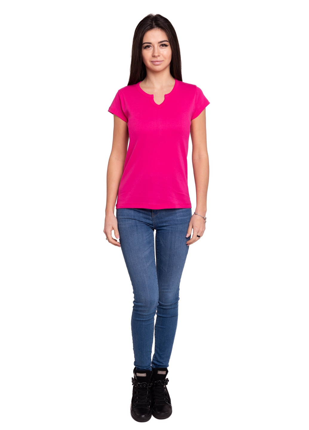 Розовая всесезон футболка женская Наталюкс 21-2383