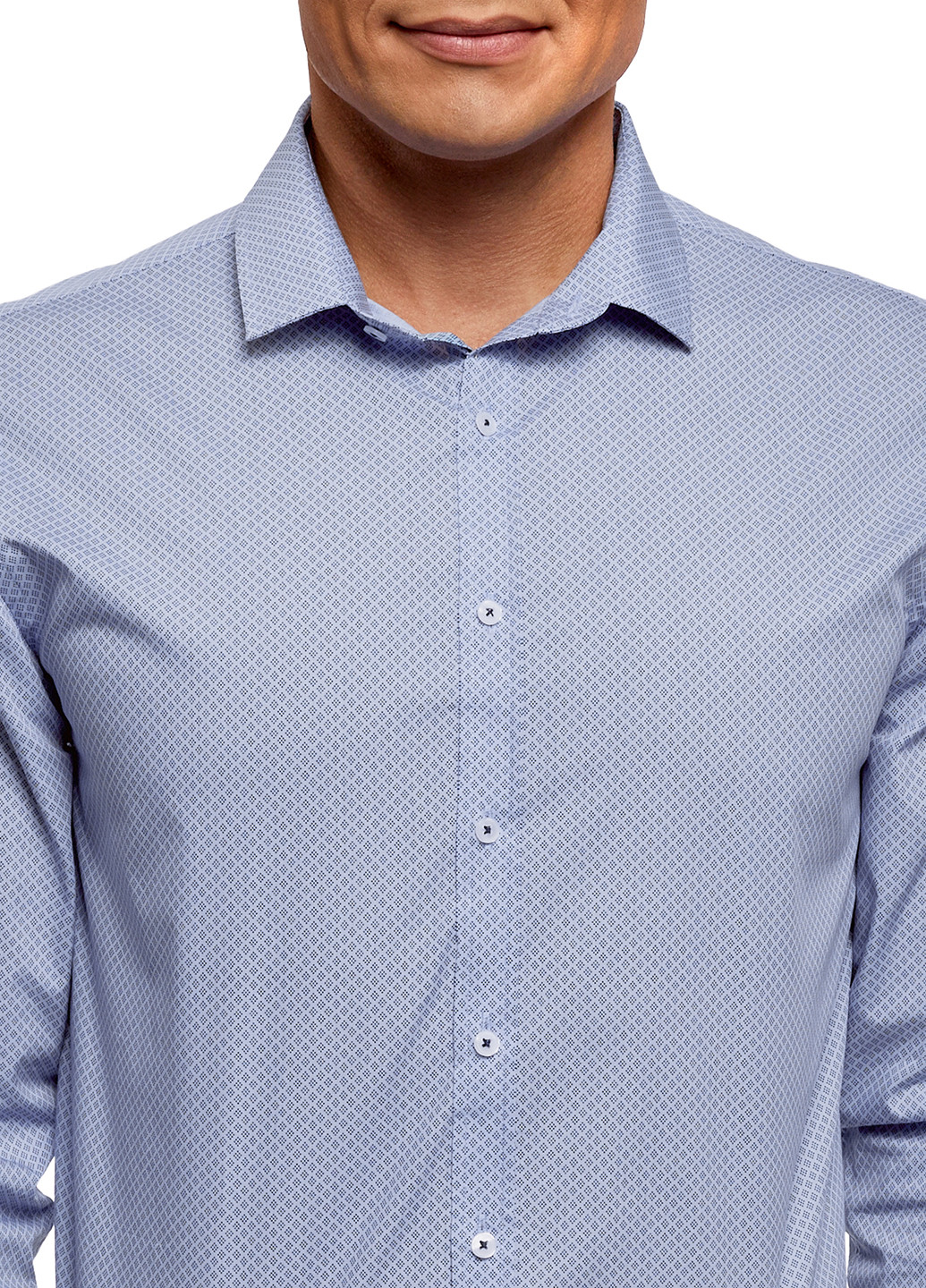 Синяя классическая рубашка Oodji с длинным рукавом
