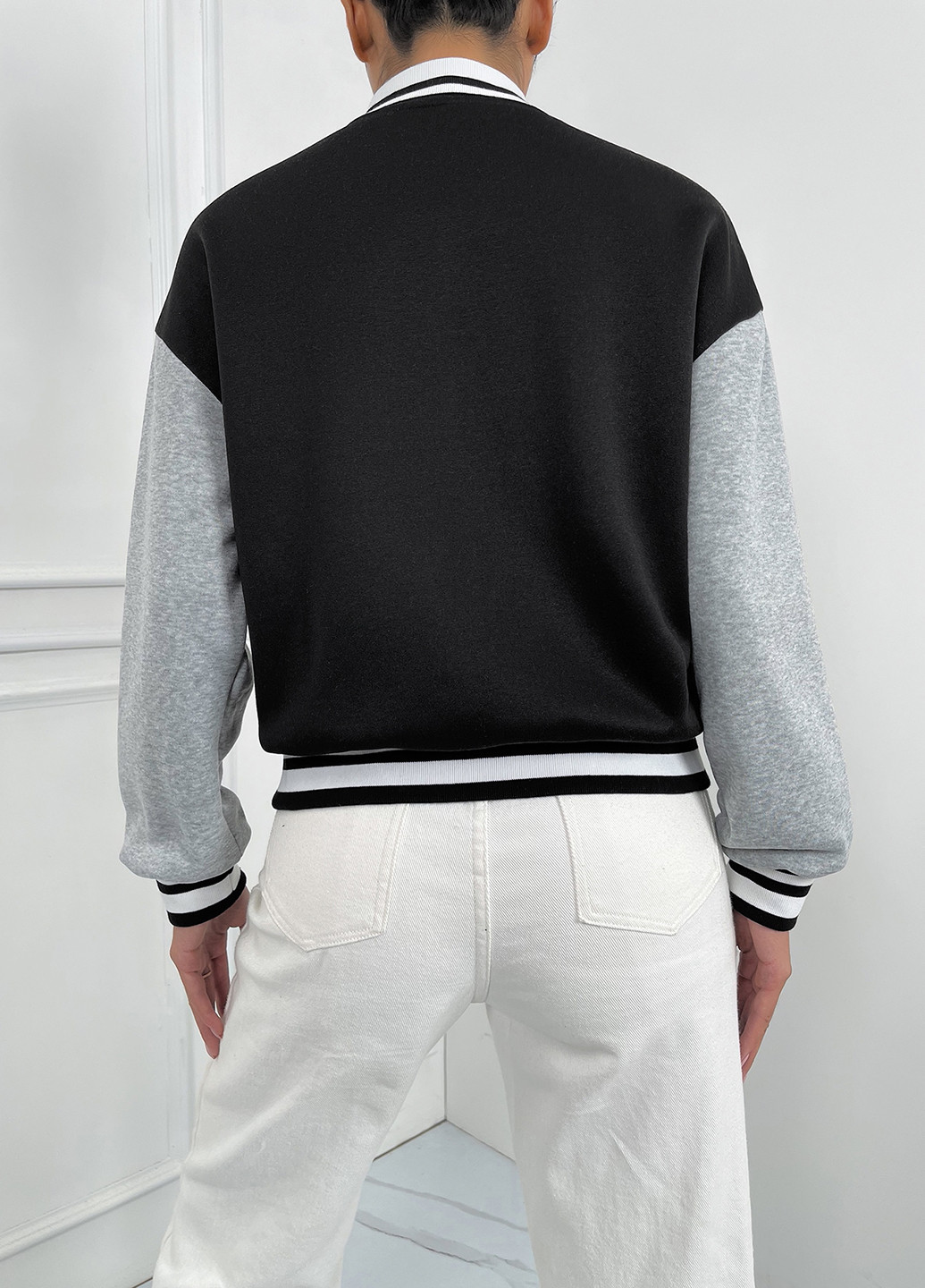 Бомбер SHEIN бейсбольний на кнопках (340648607)