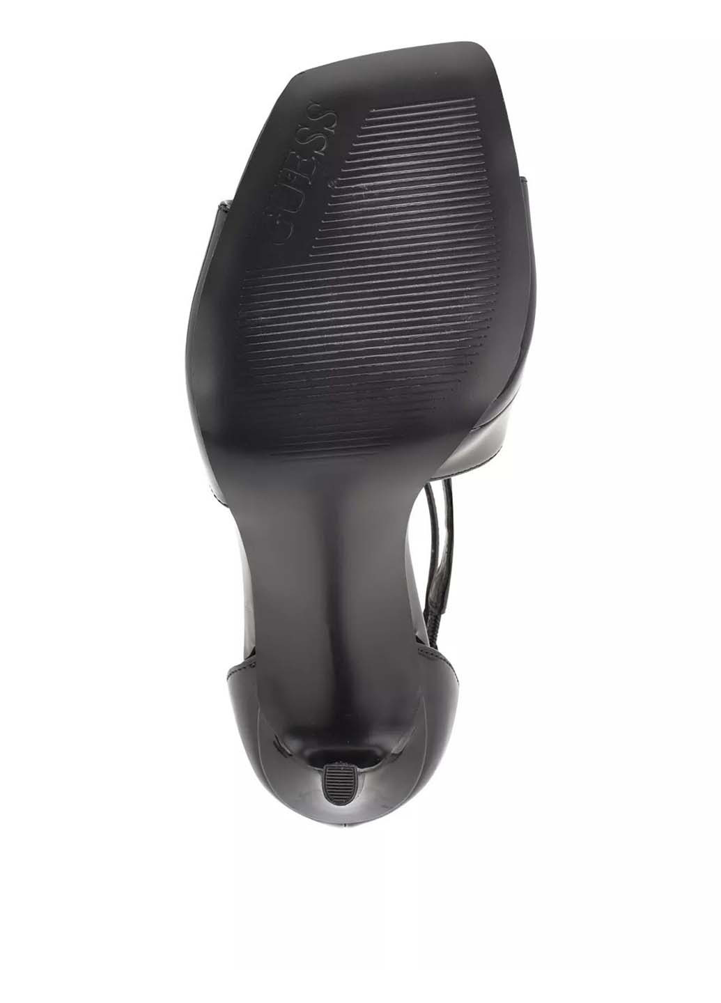 Черные босоножки Guess с ремешком лаковые