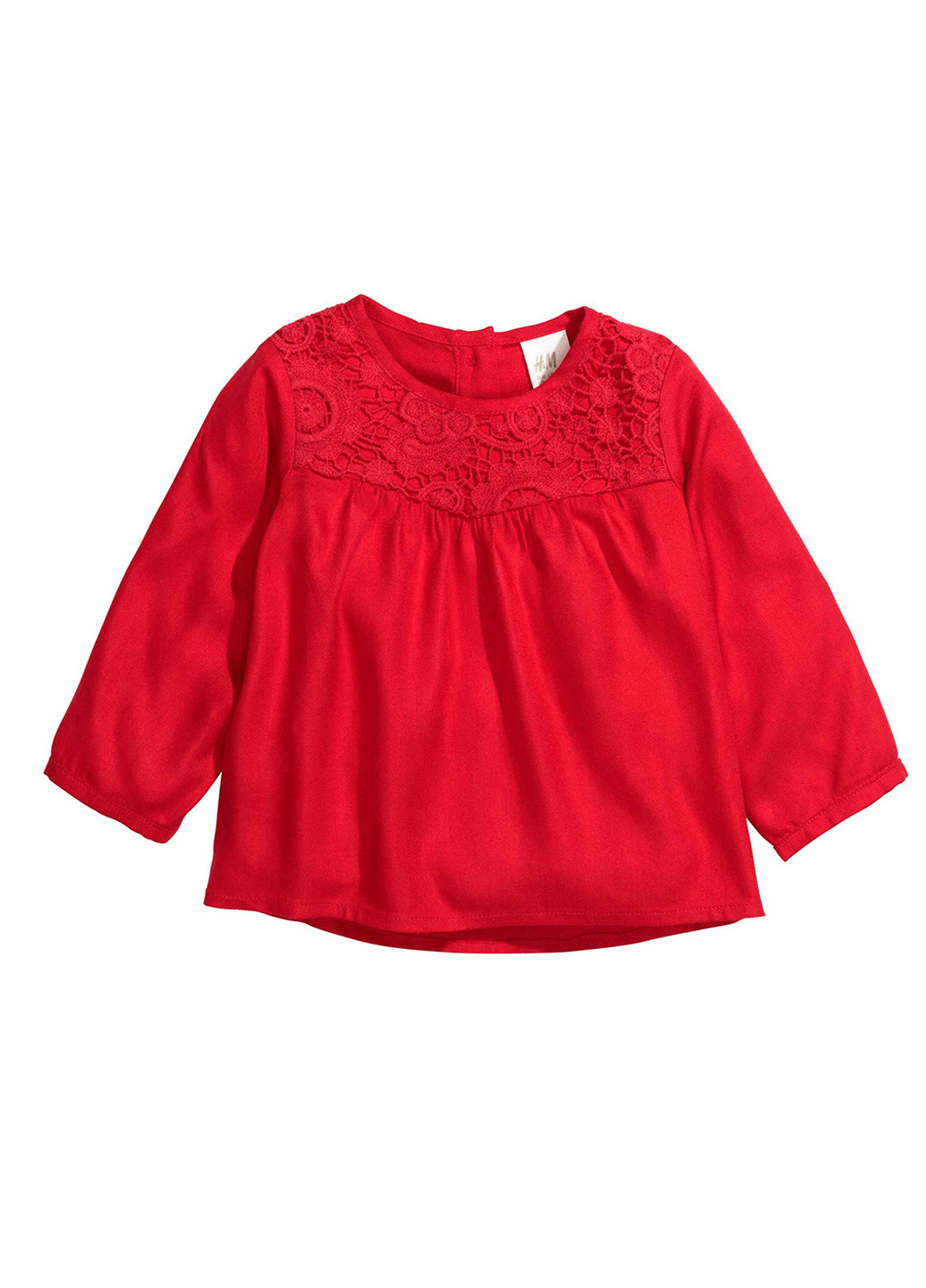 Красная однотонная блузка H&M демисезонная
