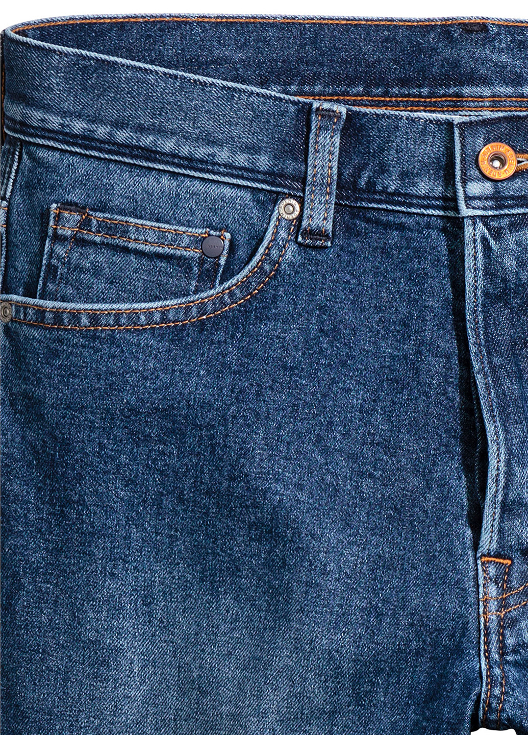 Джинси H&M завужені однотонні сині джинсові