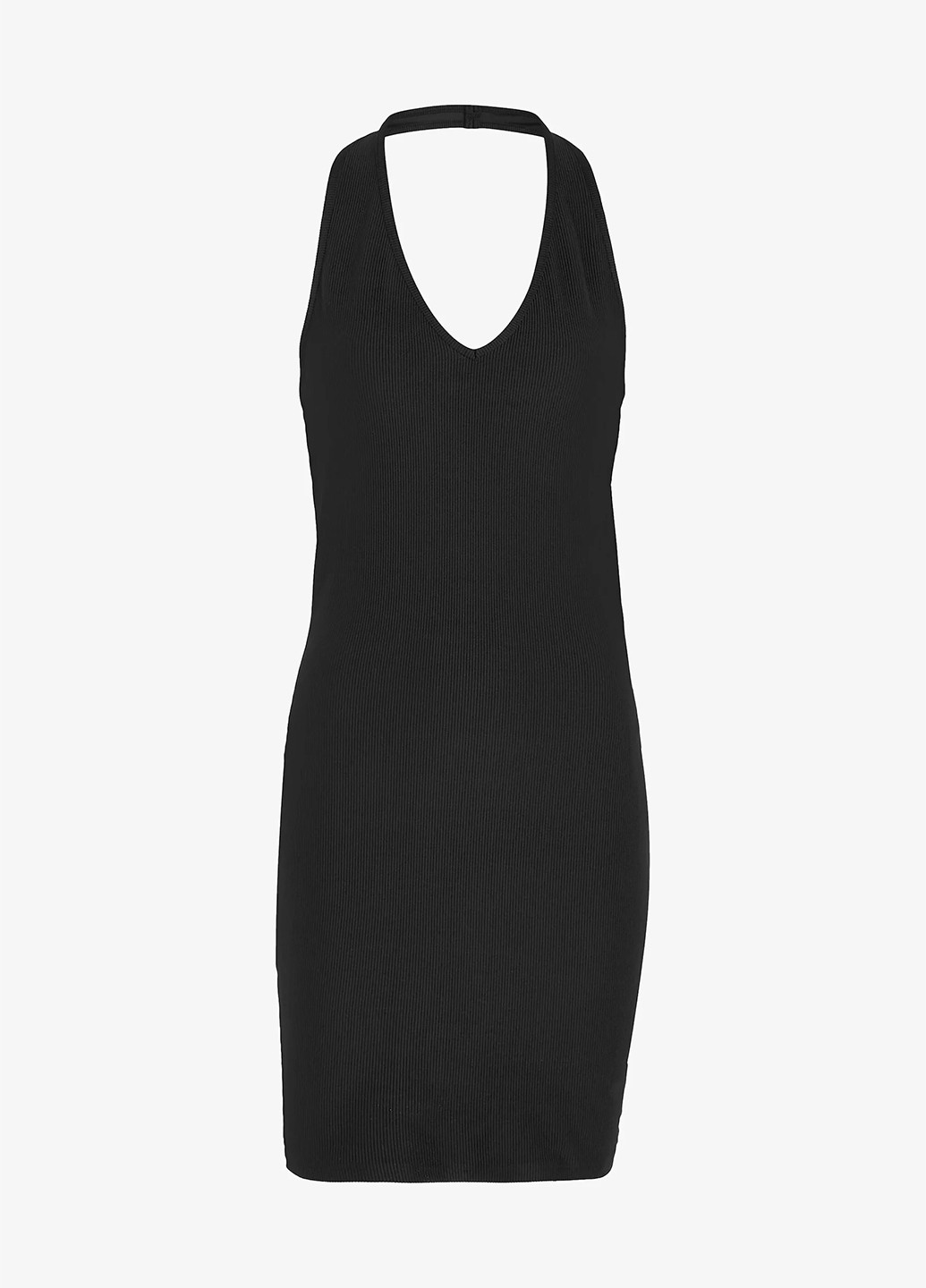 Черное кэжуал платье с открытой спиной Tommy Hilfiger однотонное