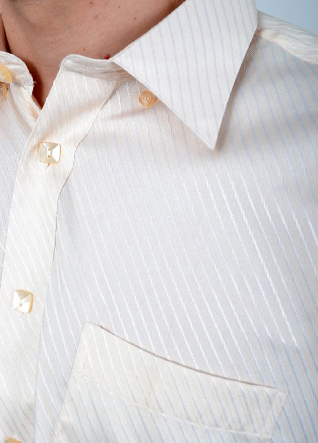 Молочная кэжуал рубашка однотонная Ager с длинным рукавом