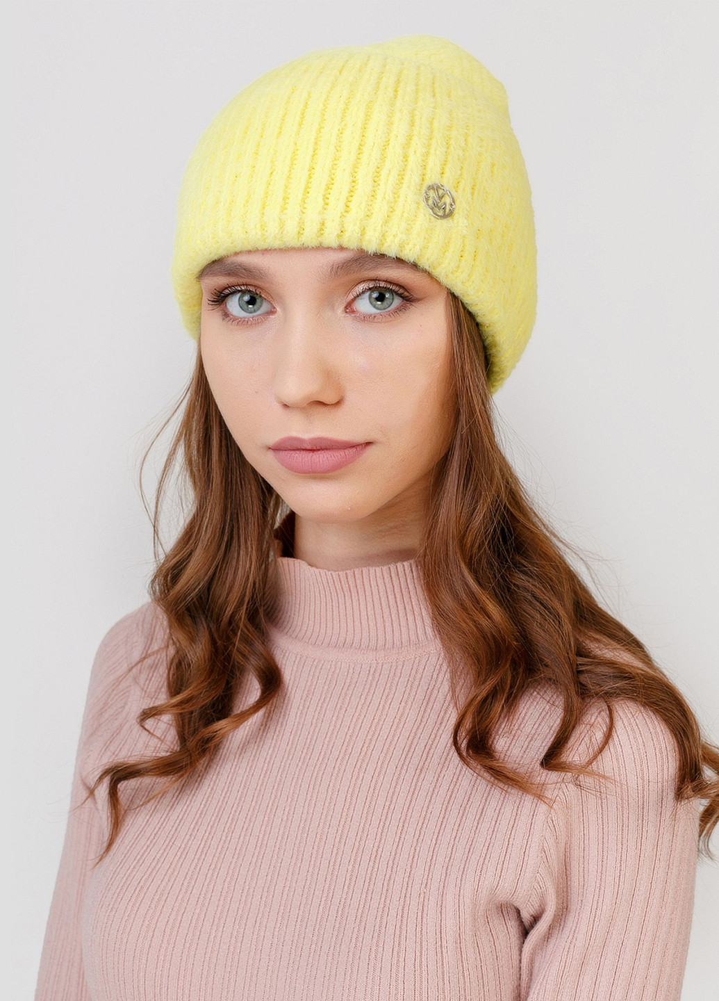 Ангноровая зимняя теплая женская шапка без подкладки 330245 Merlini (254281102)