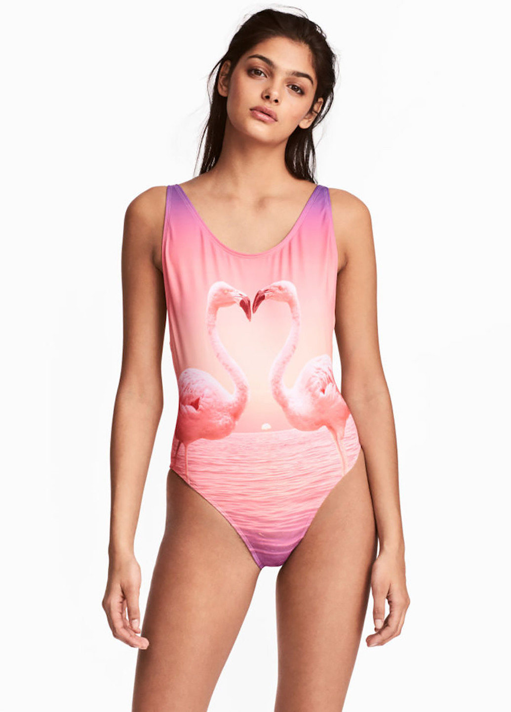 Рожевий літній купальник суцільний H&M