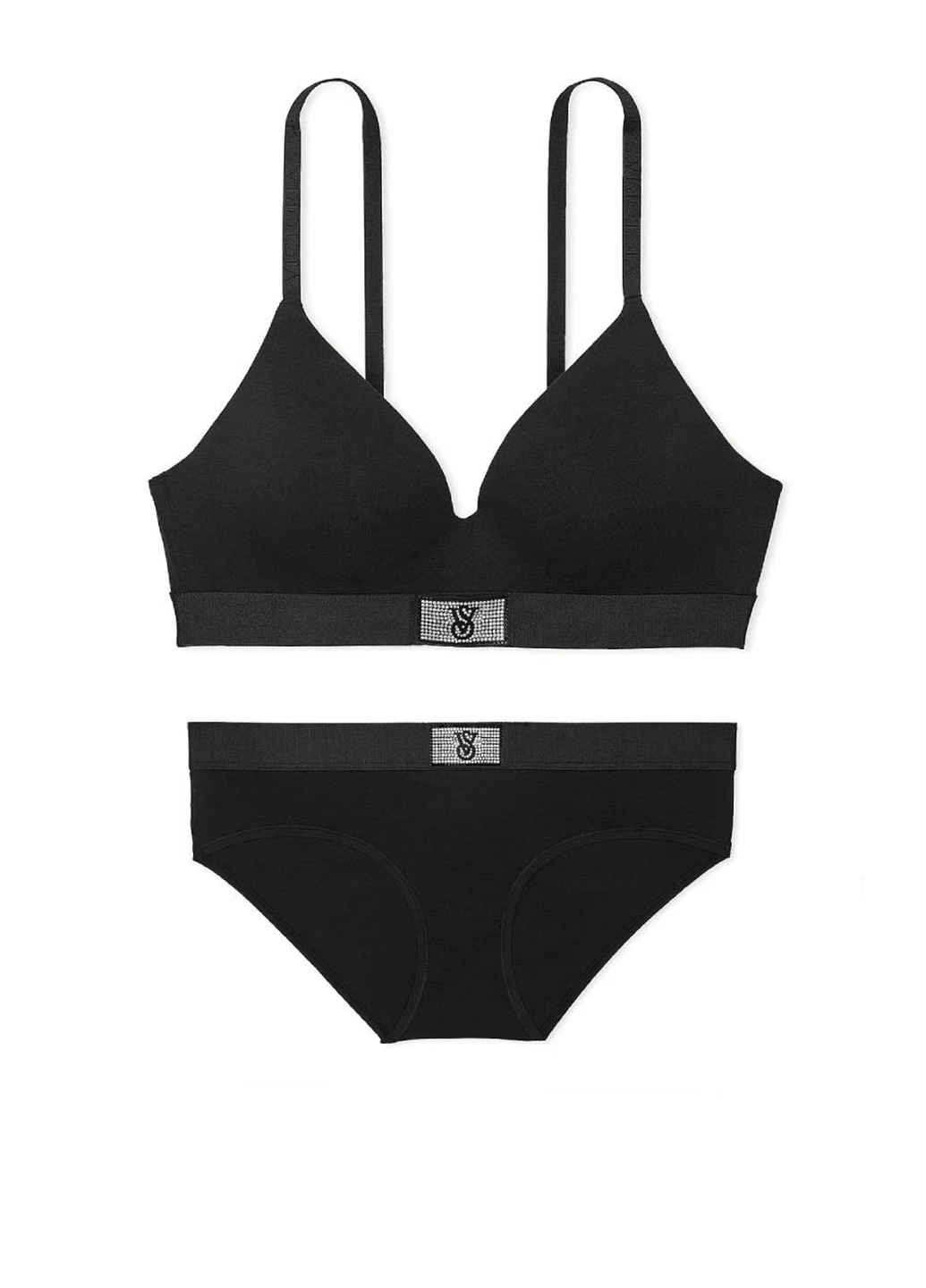 Черный демисезонный комплект (бюстгальтер, трусики) Victoria's Secret