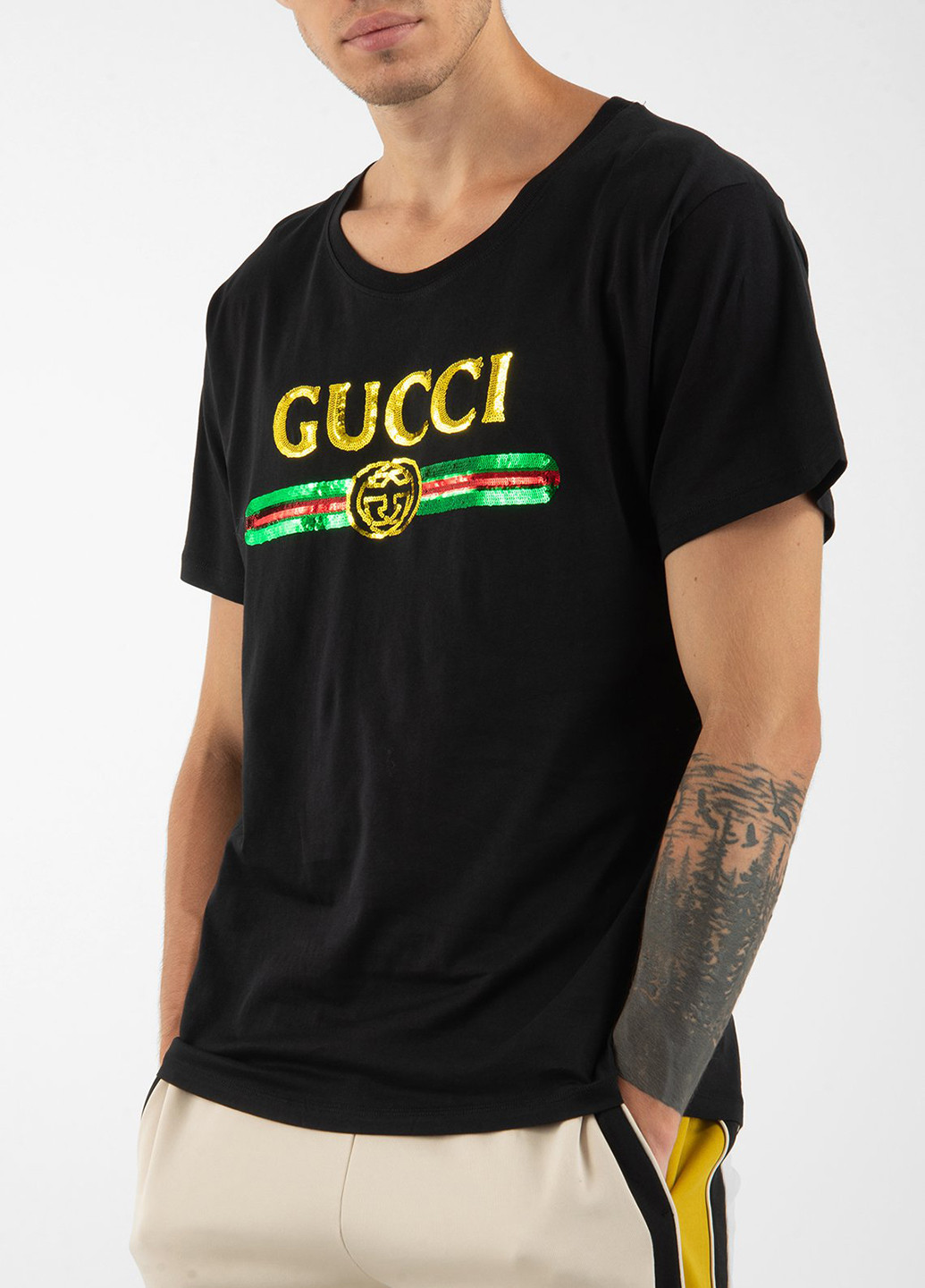 Черная белая футболка marmont hollywood Gucci