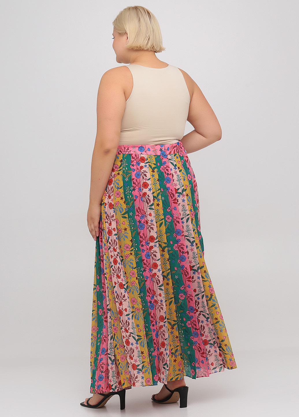 Разноцветная кэжуал цветочной расцветки юбка Boden плиссе, клешированная