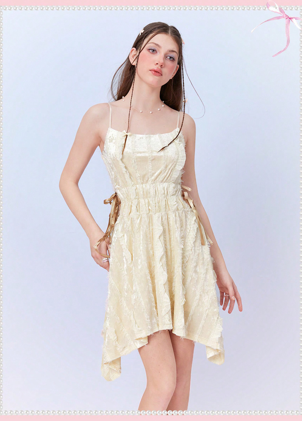 Светло-желтое праздничный, кэжуал платье клеш, а-силуэт, с открытой спиной SHEIN однотонное