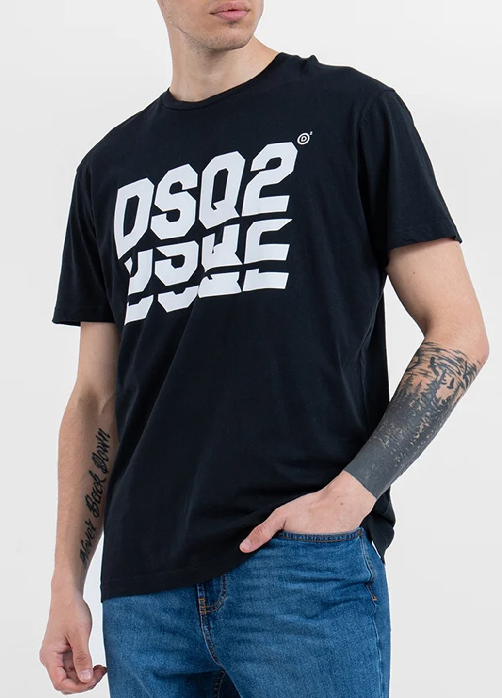 Чорна чорна футболка з логотипом dsq2 Dsquared2