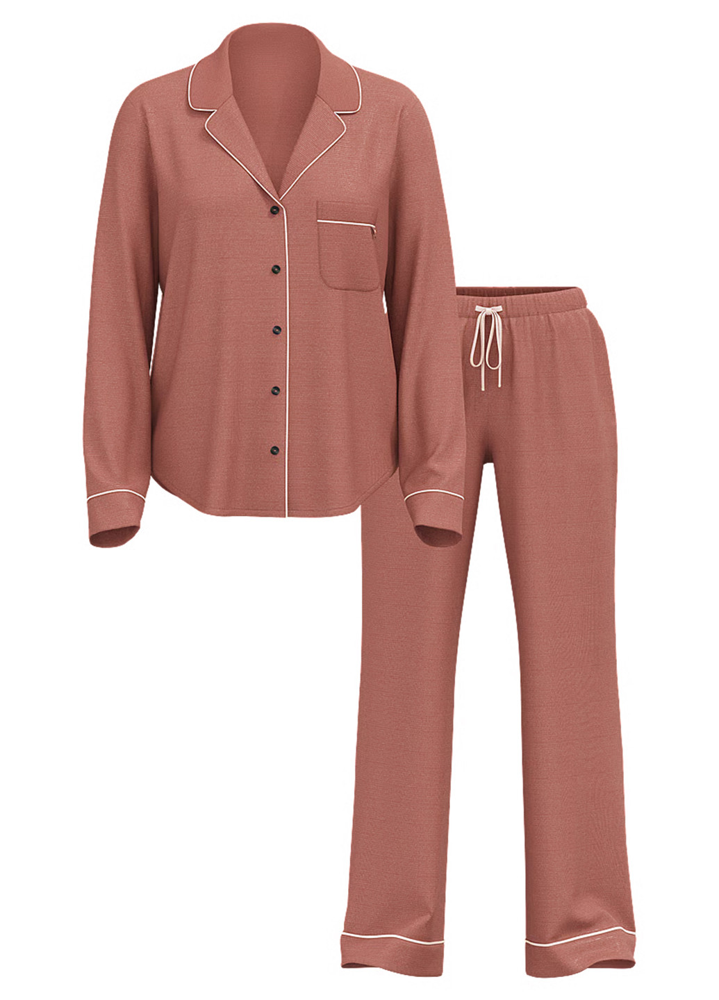 Рожево-коричнева всесезон піжама (сорочка, штани) сорочка + брюки Victoria's Secret