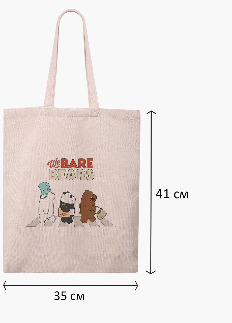 Еко сумка шоппер біла Вся правда про ведмедів (We Bare Bears) (9227-2666-WT-1) екосумка шопер 41*35 см MobiPrint (216642255)