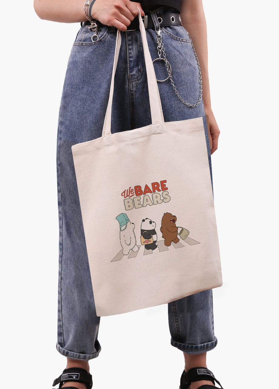 Еко сумка шоппер біла Вся правда про ведмедів (We Bare Bears) (9227-2666-WT-1) екосумка шопер 41*35 см MobiPrint (216642255)