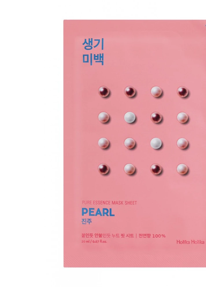 Осветляющая тканевая маска для лица "Жемчужная" Pure Essence Mask Sheet Pearl 20 мл Holika Holika (248204465)