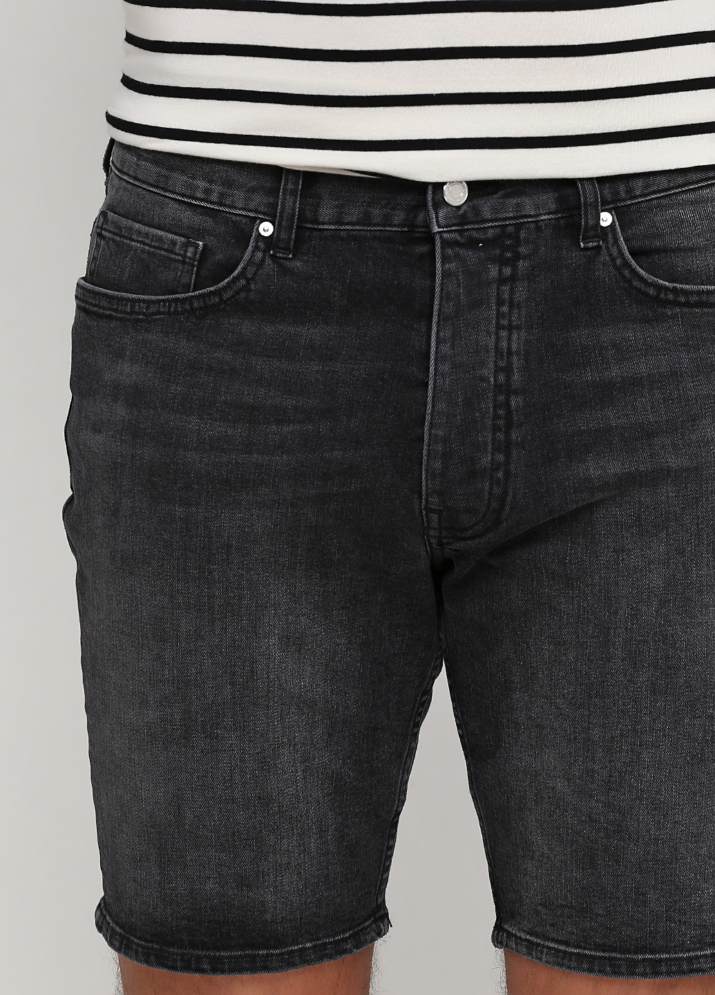 Шорти H&M однотонні графітові джинсові