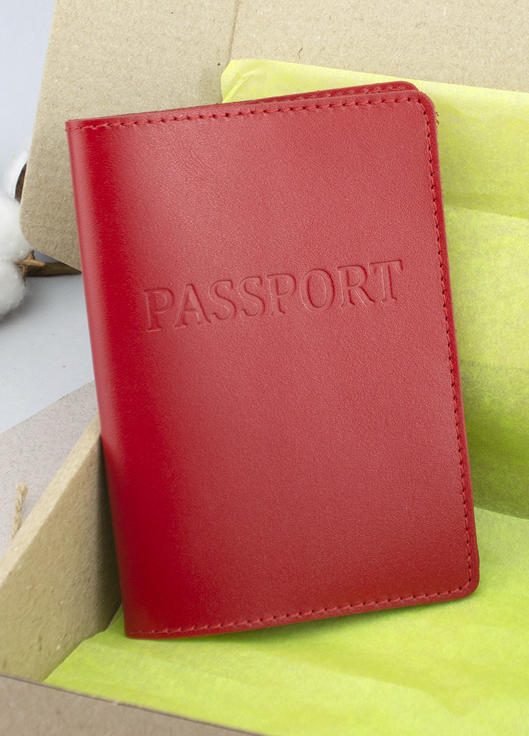 Подарунковий жіночий набір №56: обкладинка на паспорт + портмоне HC0042 (червоний) HandyCover (242170177)