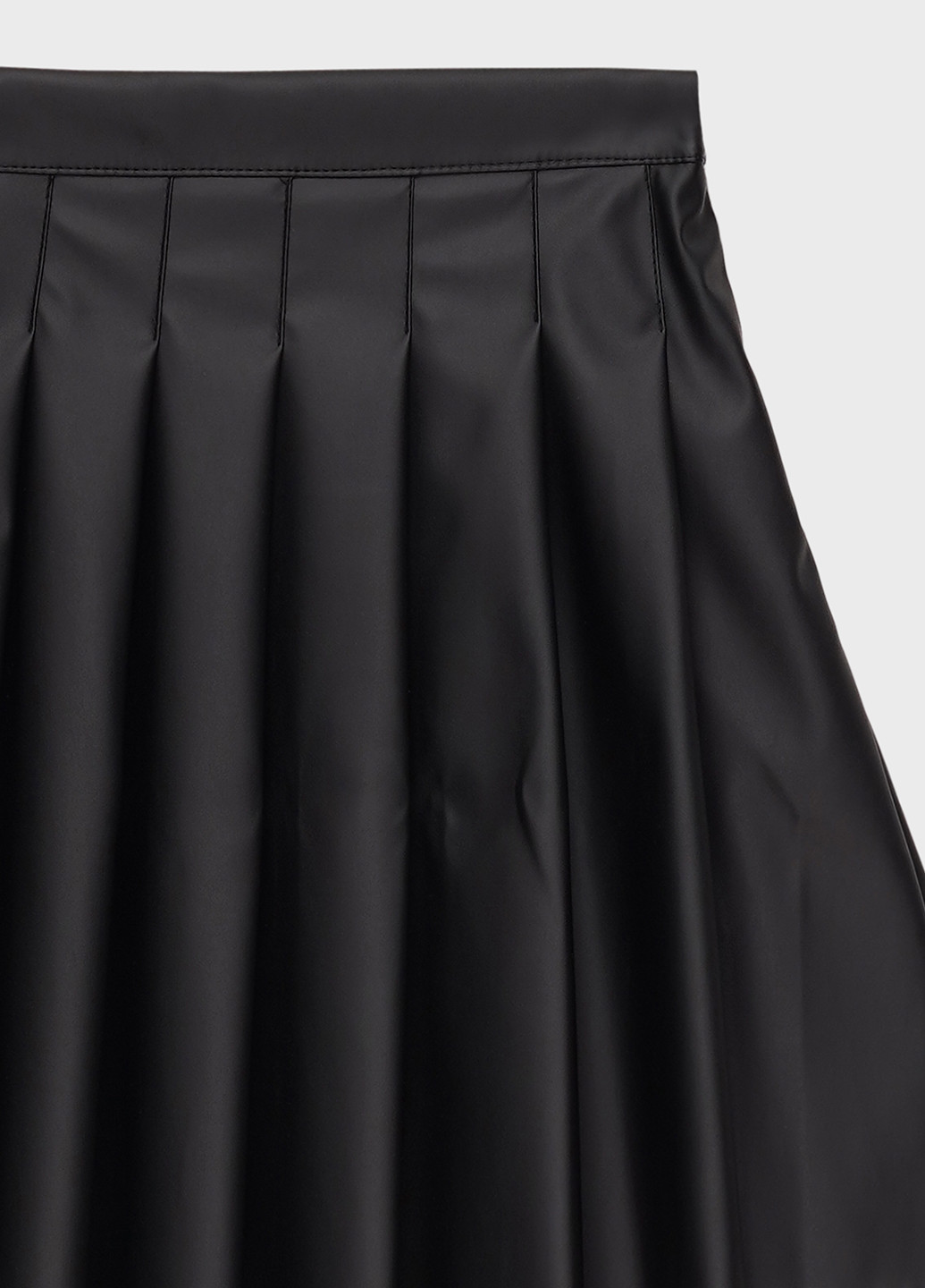 Спідниця в складку з екошкіри KASTA design плісе однотонна чорна кежуал поліестер, штучна шкіра