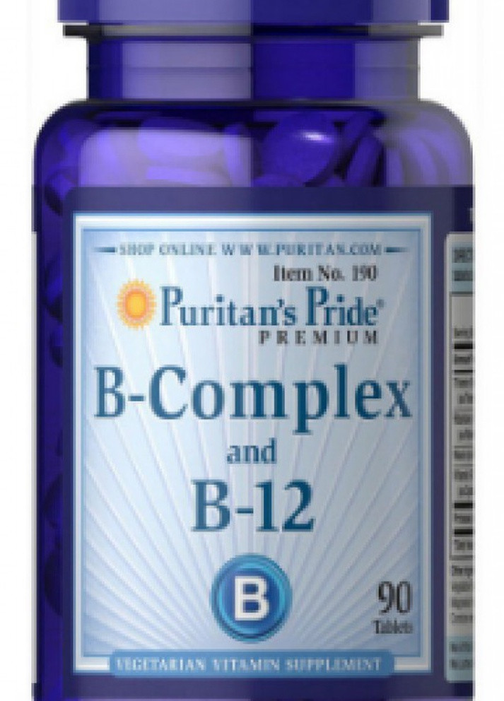 Комплекс вітаміну В B-Complex B-12 90tabs Puritans Pride (232599809)
