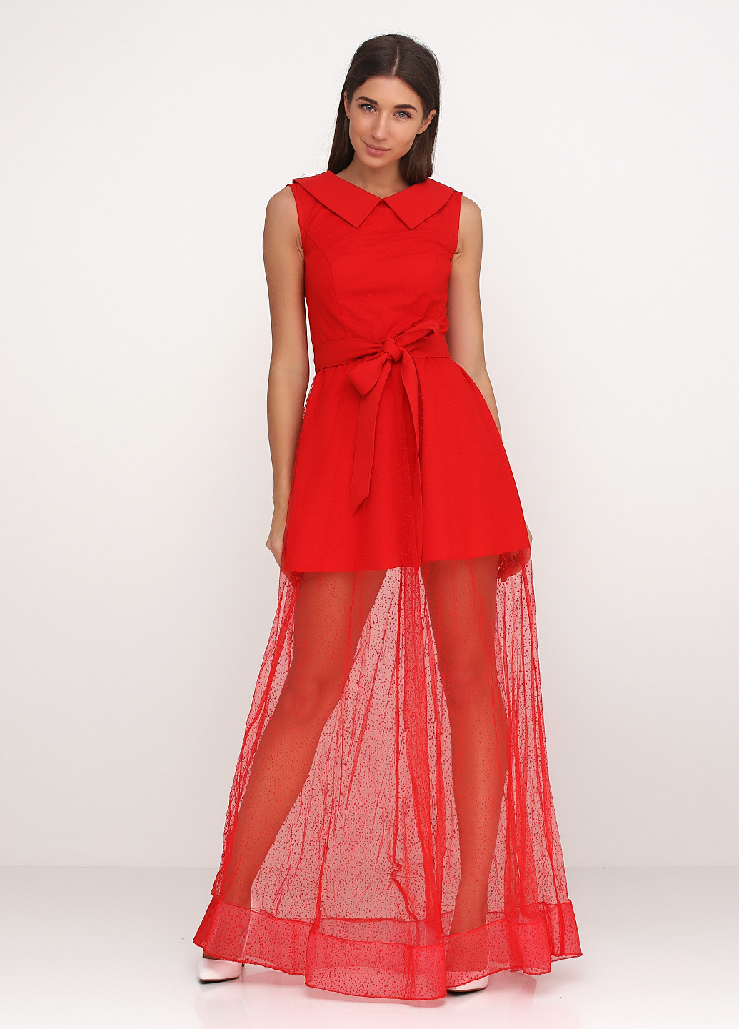 Червона вечірня плаття, сукня Olga Shyrai for PUBLIC&PRIVATE однотонна