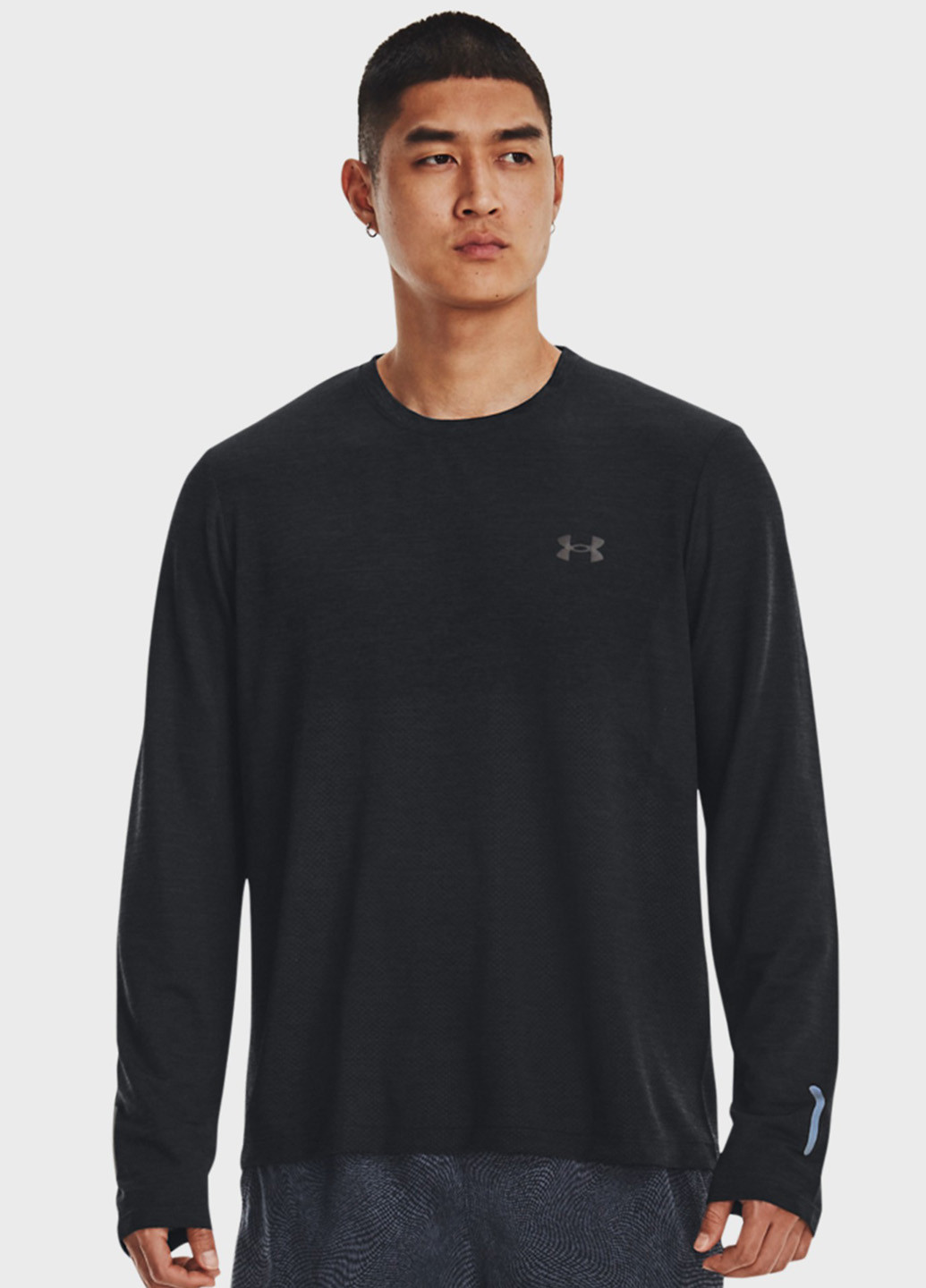 Лонгслів Under Armour логотип чорний спортивні нейлон, трикотаж