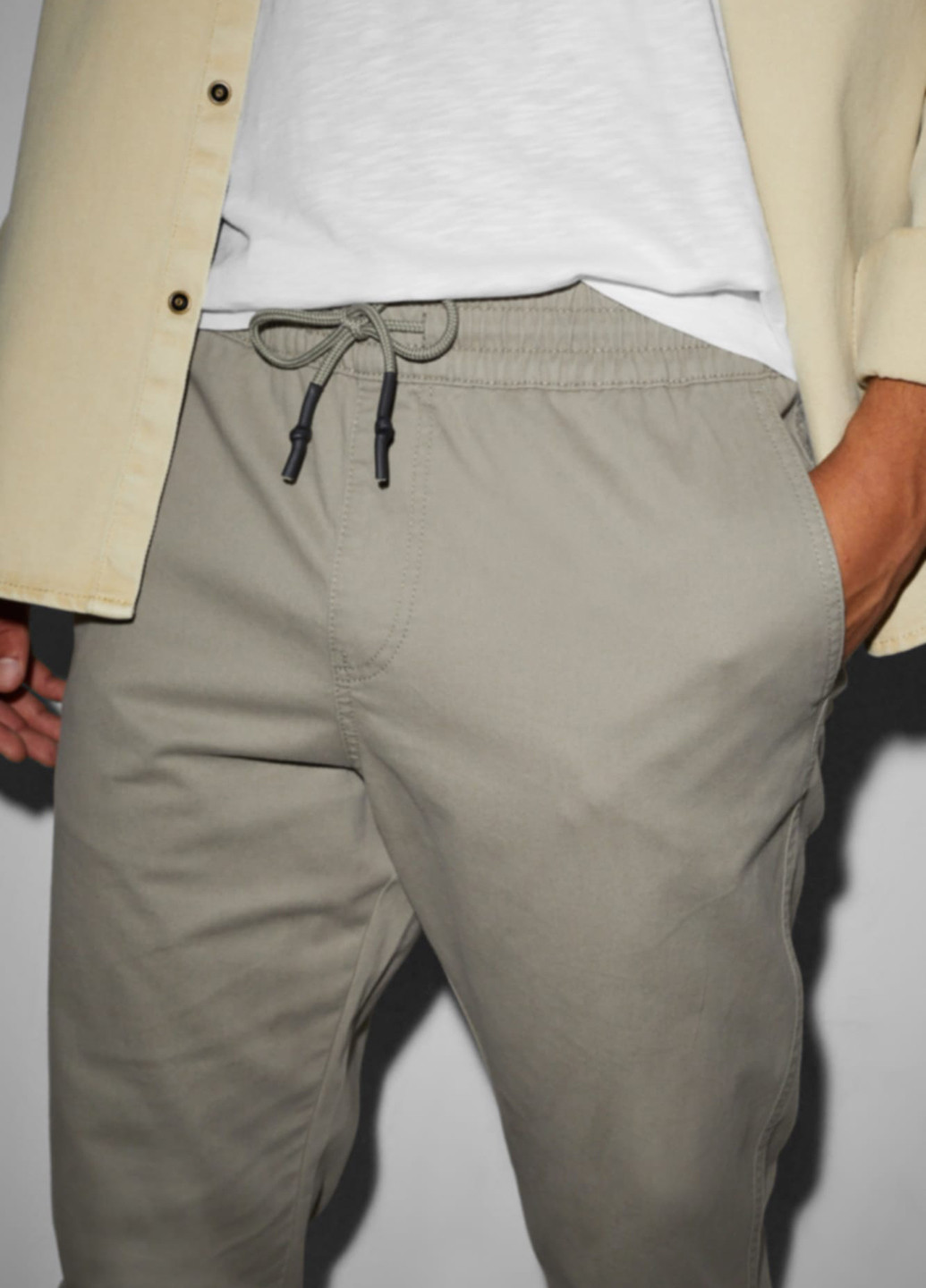 Серые кэжуал демисезонные джоггеры брюки C&A
