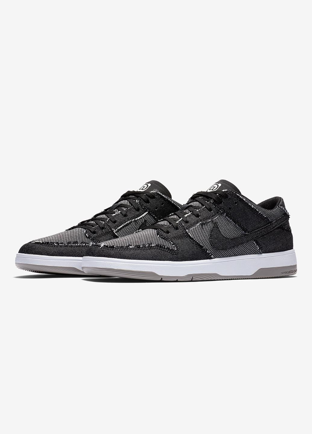 Кроссовки 877063-002 Nike MEDICOM X SB DUNK LOW ELITE BLACK чёрно-белые демисезоны (317229306)