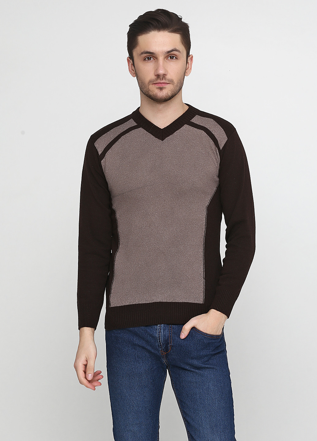 Светло-коричневый демисезонный пуловер пуловер Enbiya