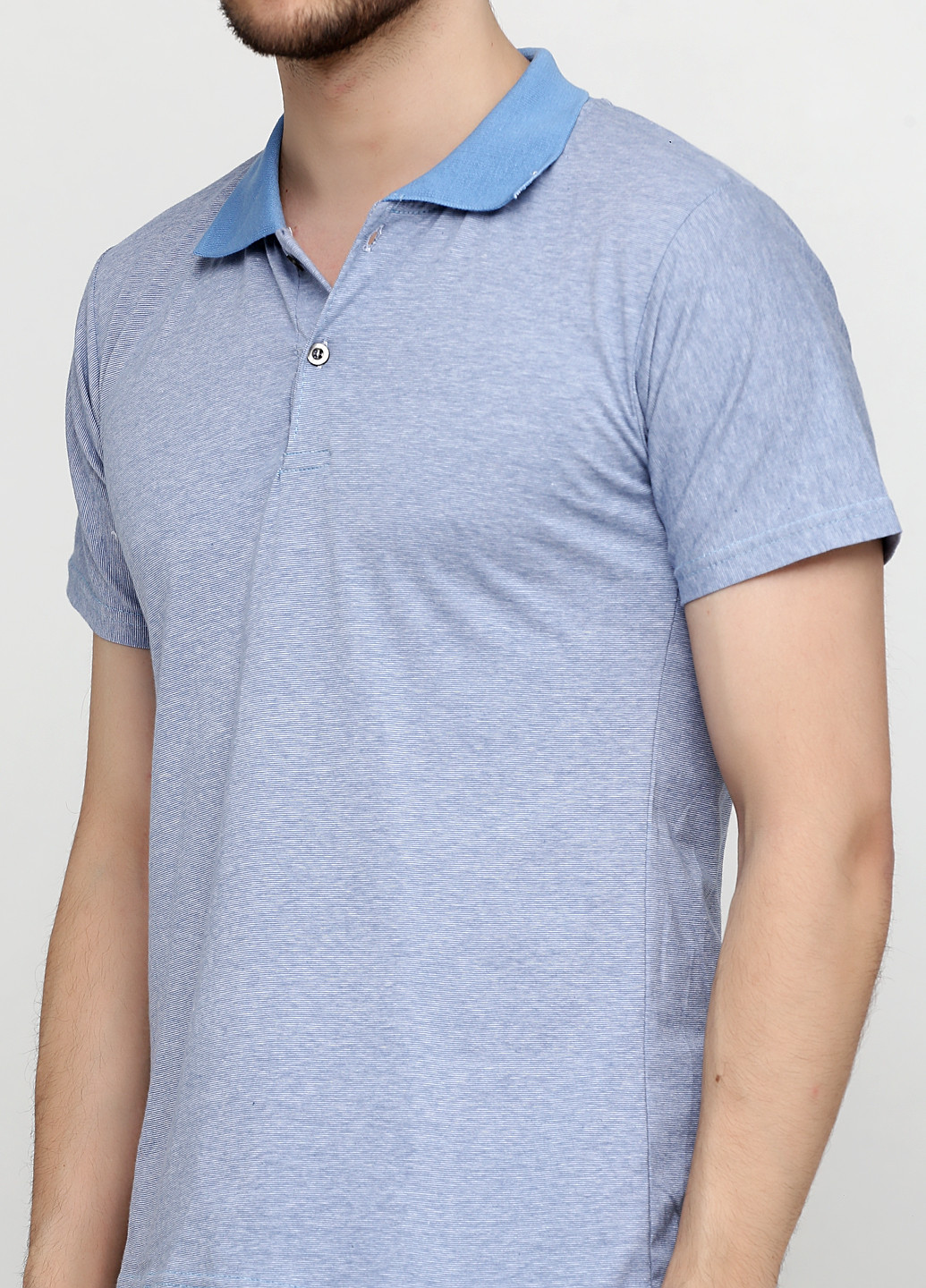 Светло-голубой футболка-поло для мужчин Chiarotex меланжевая