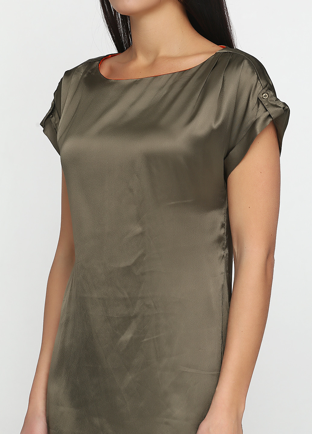 Оливковое (хаки) кэжуал платье Bonobo однотонное