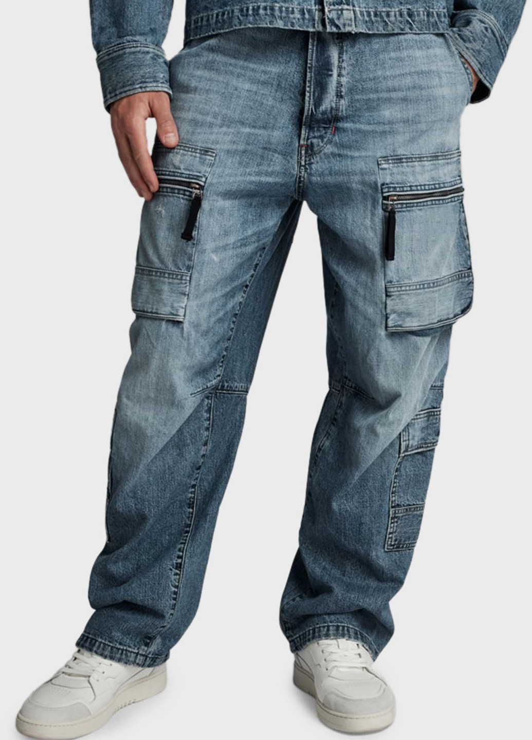 Темно-синие демисезонные карго джинсы G-Star Raw