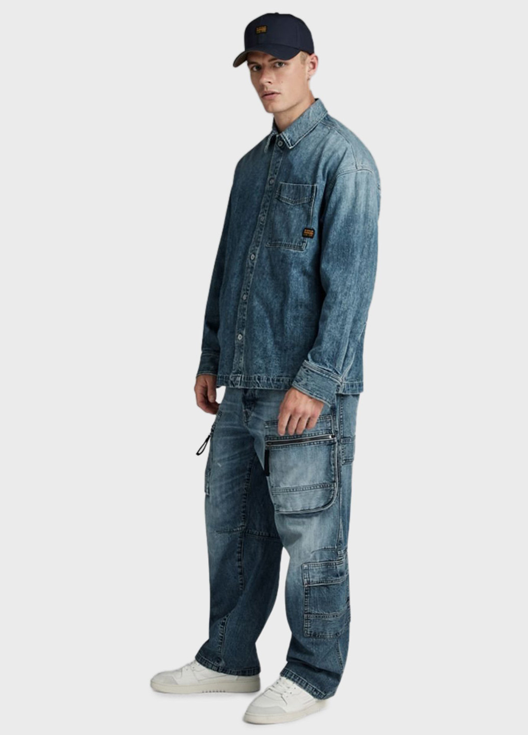 Темно-синие демисезонные карго джинсы G-Star Raw