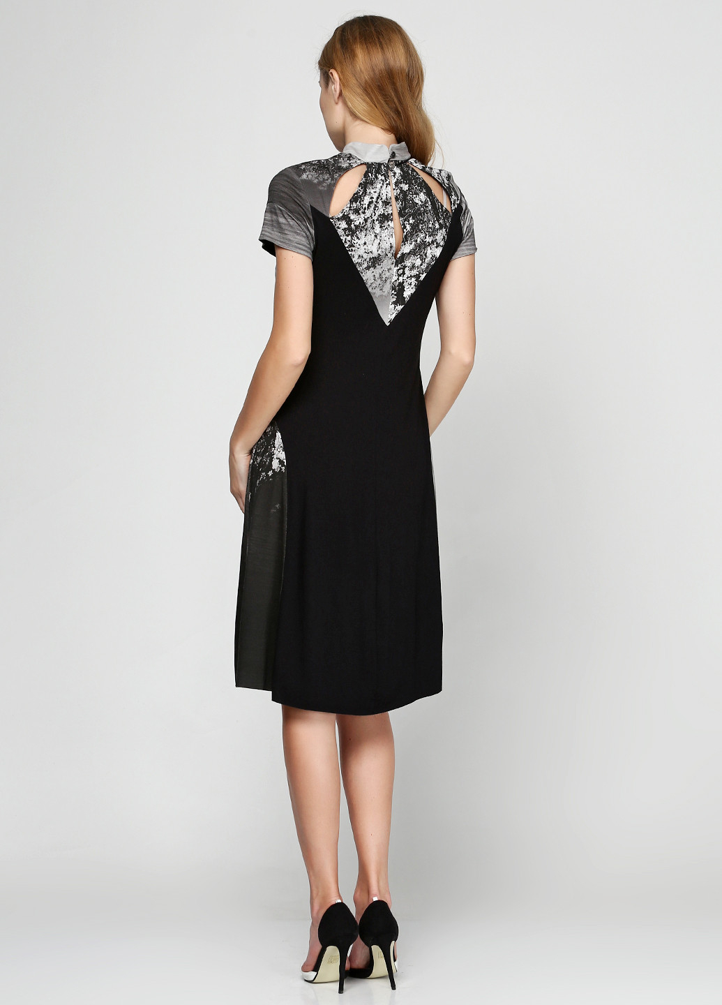 Грифельно-серое кэжуал платье Oblique с рисунком