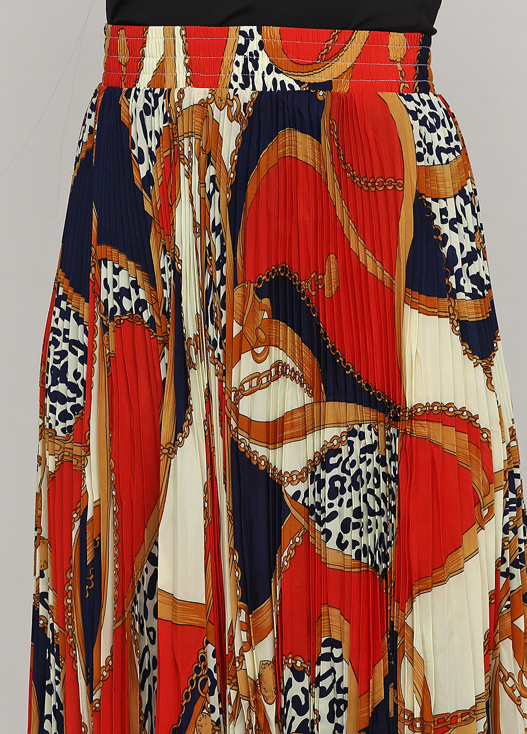 Красная кэжуал с абстрактным узором юбка ALLY клешированная, плиссе