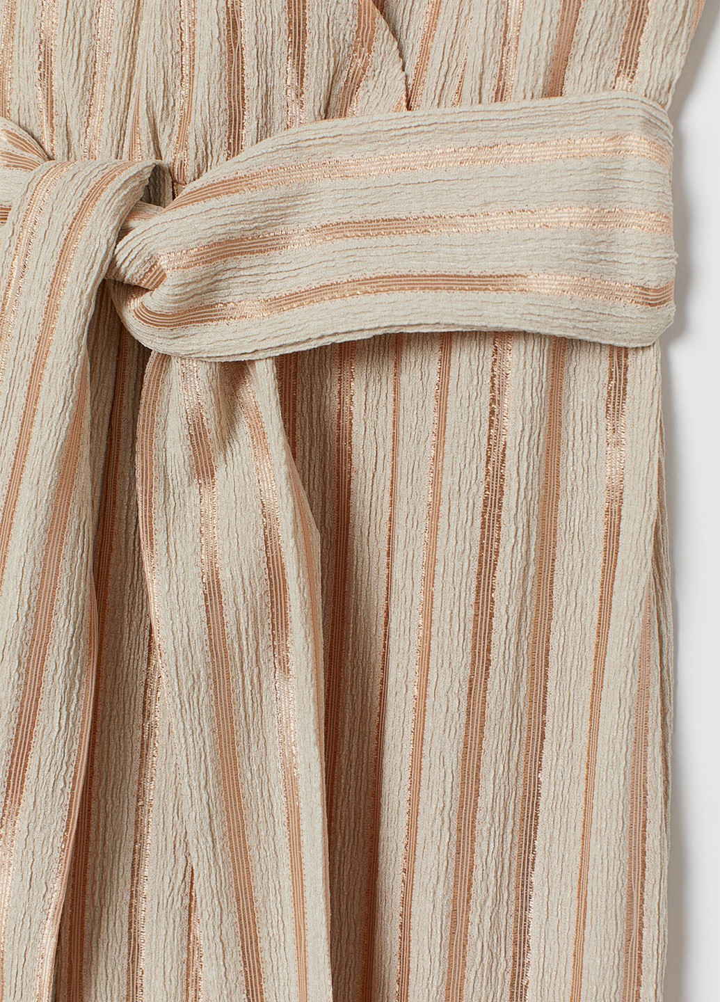 Комбинезон H&M комбинезон-брюки полоска бежевый кэжуал полиэстер, трикотаж