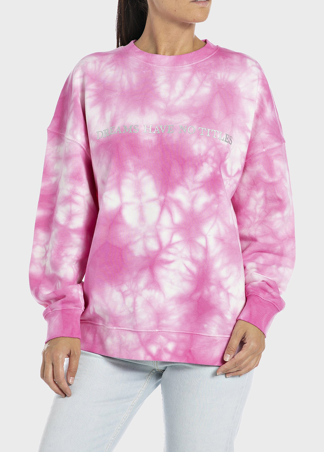 Рожевий світшот Replay тай-дай без декору (306993564)