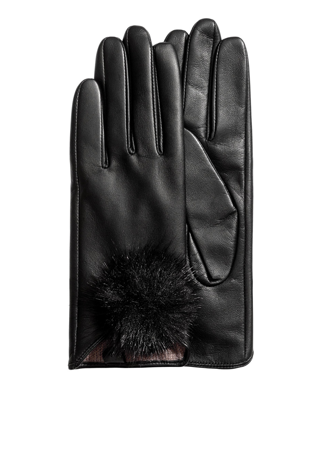 Перчатки H&M однотонные чёрные кэжуалы искусственная кожа