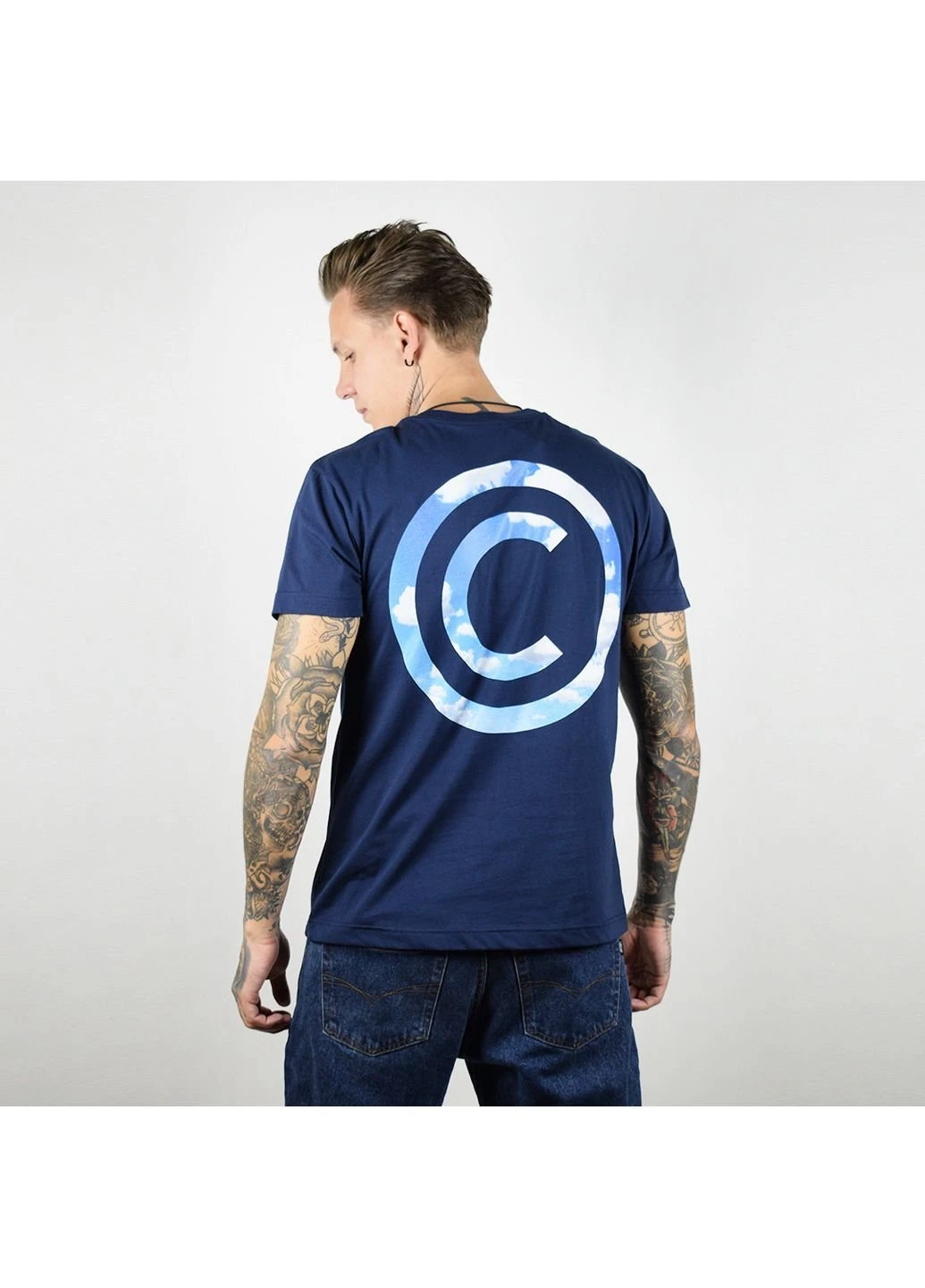 Синяя футболка мужская copyright, синий Power