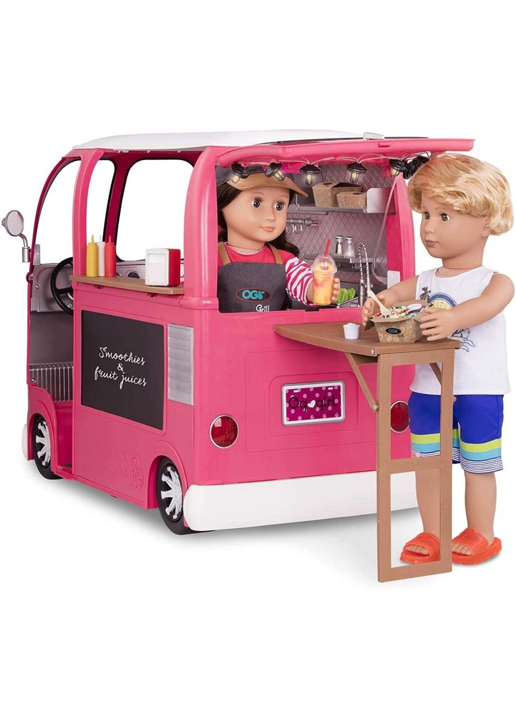 Игровой набор транспорт для кукол Продуктовый фургон розовый (BD37969Z) Our Generation (254079444)