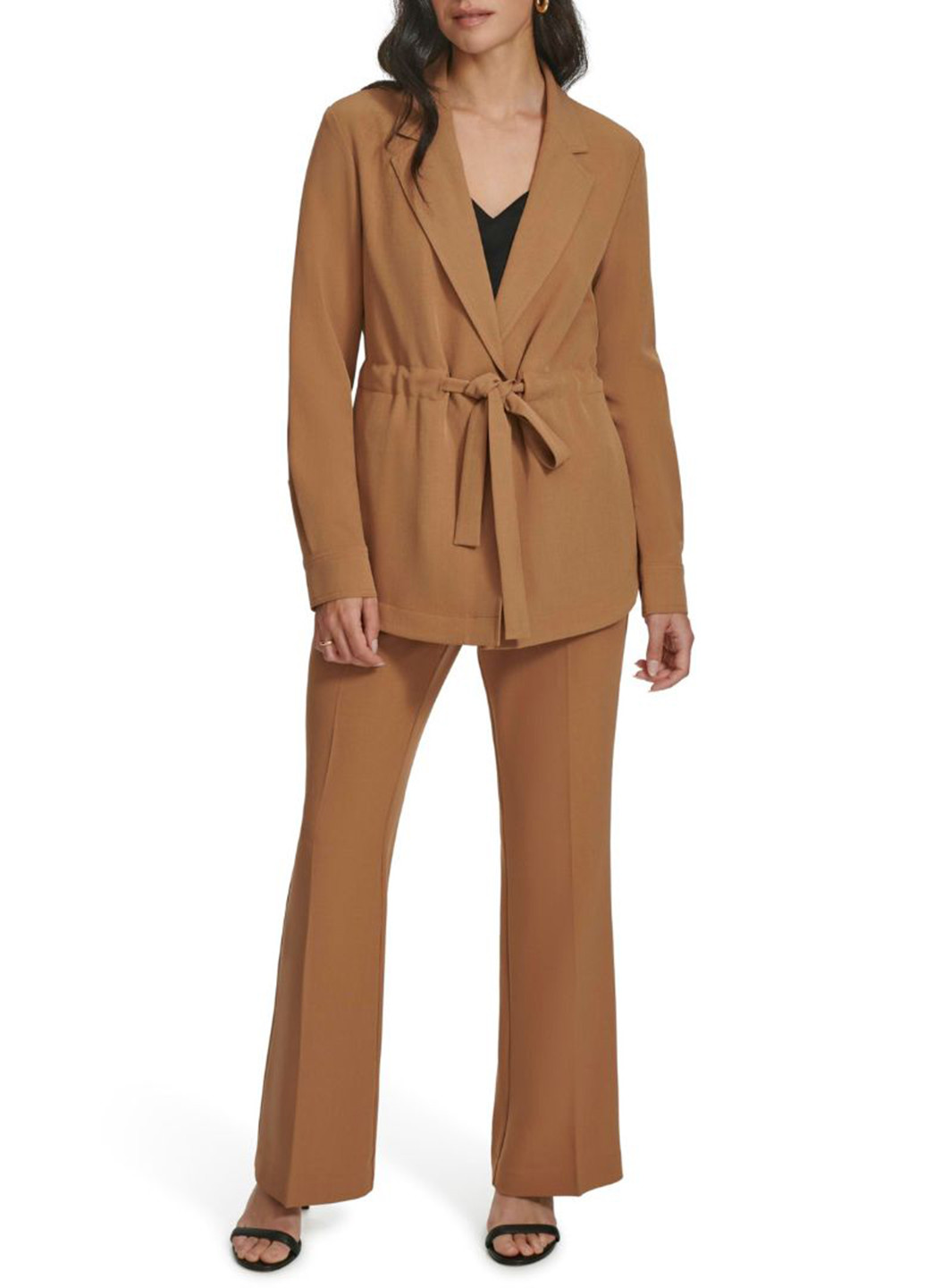 Коричневый женский жакет Calvin Klein однотонный - демисезонный