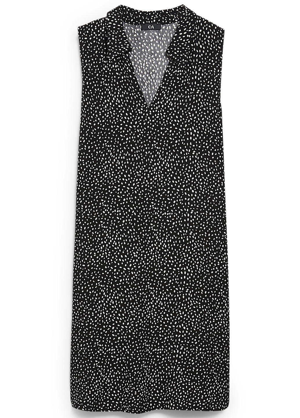 Черно-белое кэжуал платье а-силуэт C&A в горошек